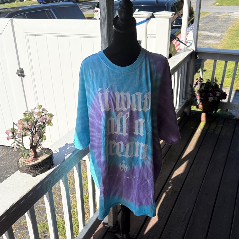 FASHIONNOVA
It Was All A Dream Biggie Tie Dye Top
Purple/combo size2x 100% cotto